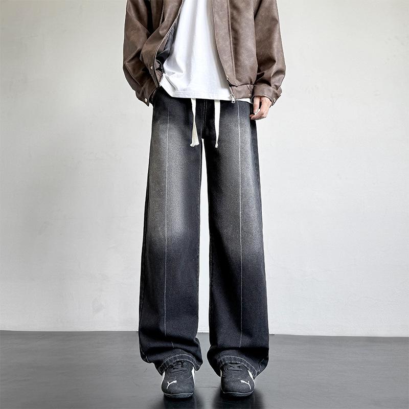 

Yadu Four Seasons Denim Retro Hong Kong Style Loose Straight-Leg Casual Pants - Unisex 527 3XL