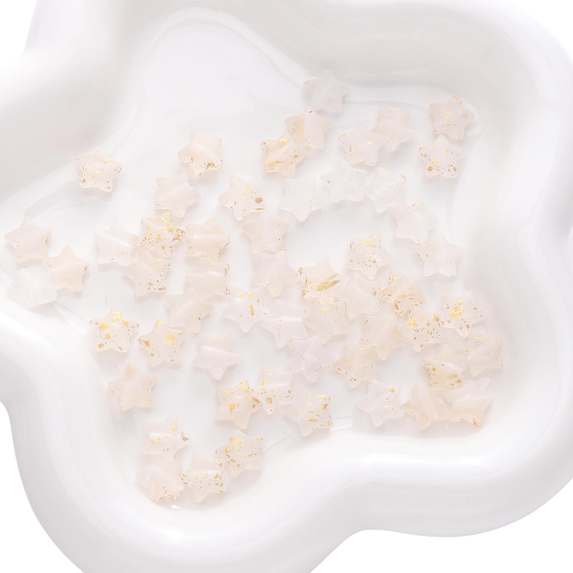 

Бусины ручной работы 10*9 мм акриловые полупрозрачные цветные точки золотая пентаграмма самодельные украшения аксессуары ручная нить бусины сумка подвеска россыпью бусины about 50 pieces x 1 bag