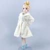 Lady Clothes Set for Barbie Doll Outfits Floral Slim Dress & Beige Fur Coat Parka For 1/6 Doll Accessories Toys For Children