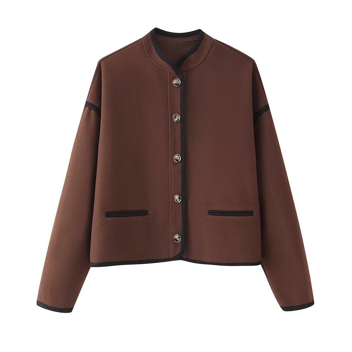 

2024 Autumn/Winter European & American Women s Fashion: Soft Wool Coat 6593 Large