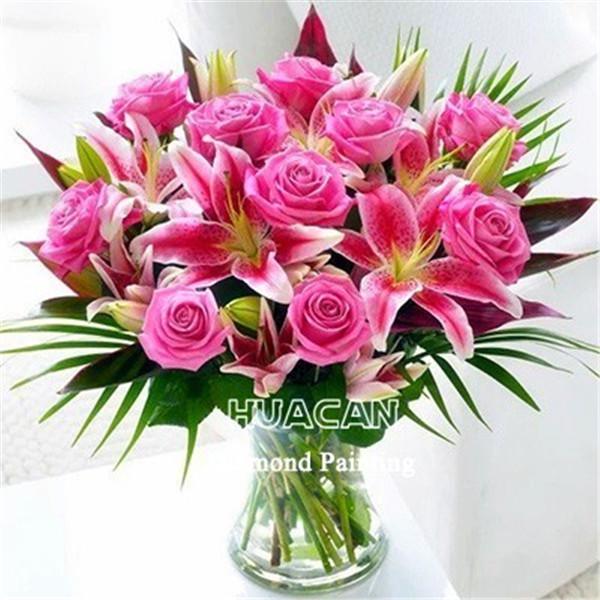 Huacan DIY Diamond Painting Square Flower New Diamond Embroidery 2019 Plant Crystal Mosaic