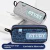 Oxford Cloth Double Layer Pencil Case For Students With Large Capacity And Minimalist Style