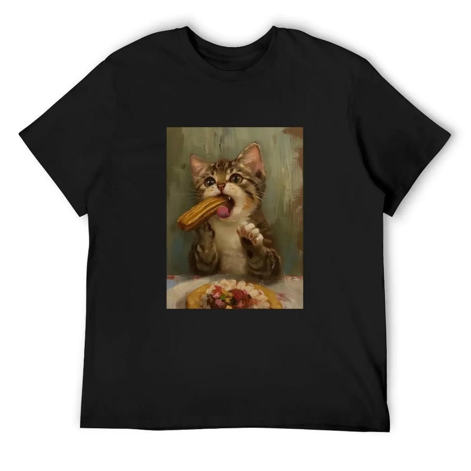 

Churro Cat T-Shirt luxury designer baggy shirts essential t shirt mens plain t shirts XXXXXL чорний