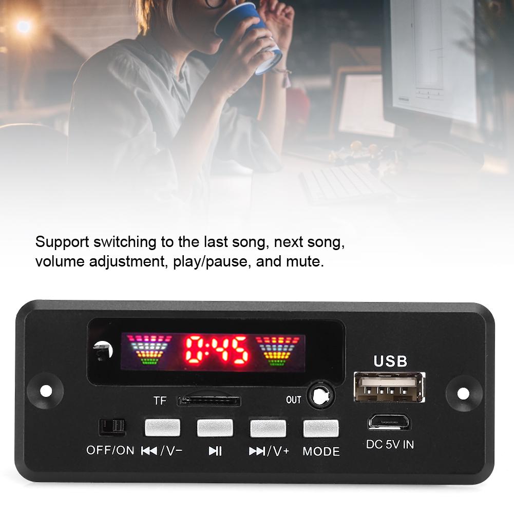 Bluetooth 5.0 Audio MP3 Decoder Board Module with Remote Controller Speaker Accessory