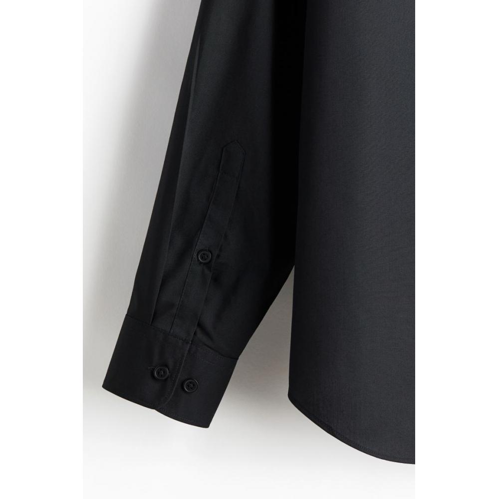 H M Easy Care Regular Fit sHirt Black