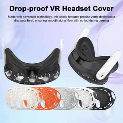 Silicone VR Shell Protective Cover Scratch-Proof Impact Resistant Simple Installation Protective Case for Meta Quest 3