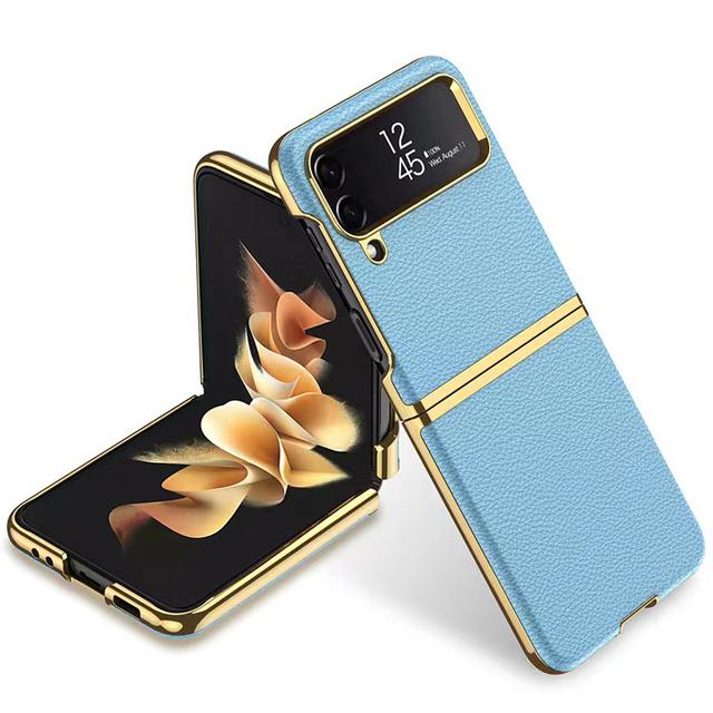 Samsung Galaxy Z Flip 4 5g Kılıf Kaplama 3d Yüzey Düz Deri Mat Sert Pc Anti-Fall Kılıf Galaxy Z Flip 4 5g Fundas için