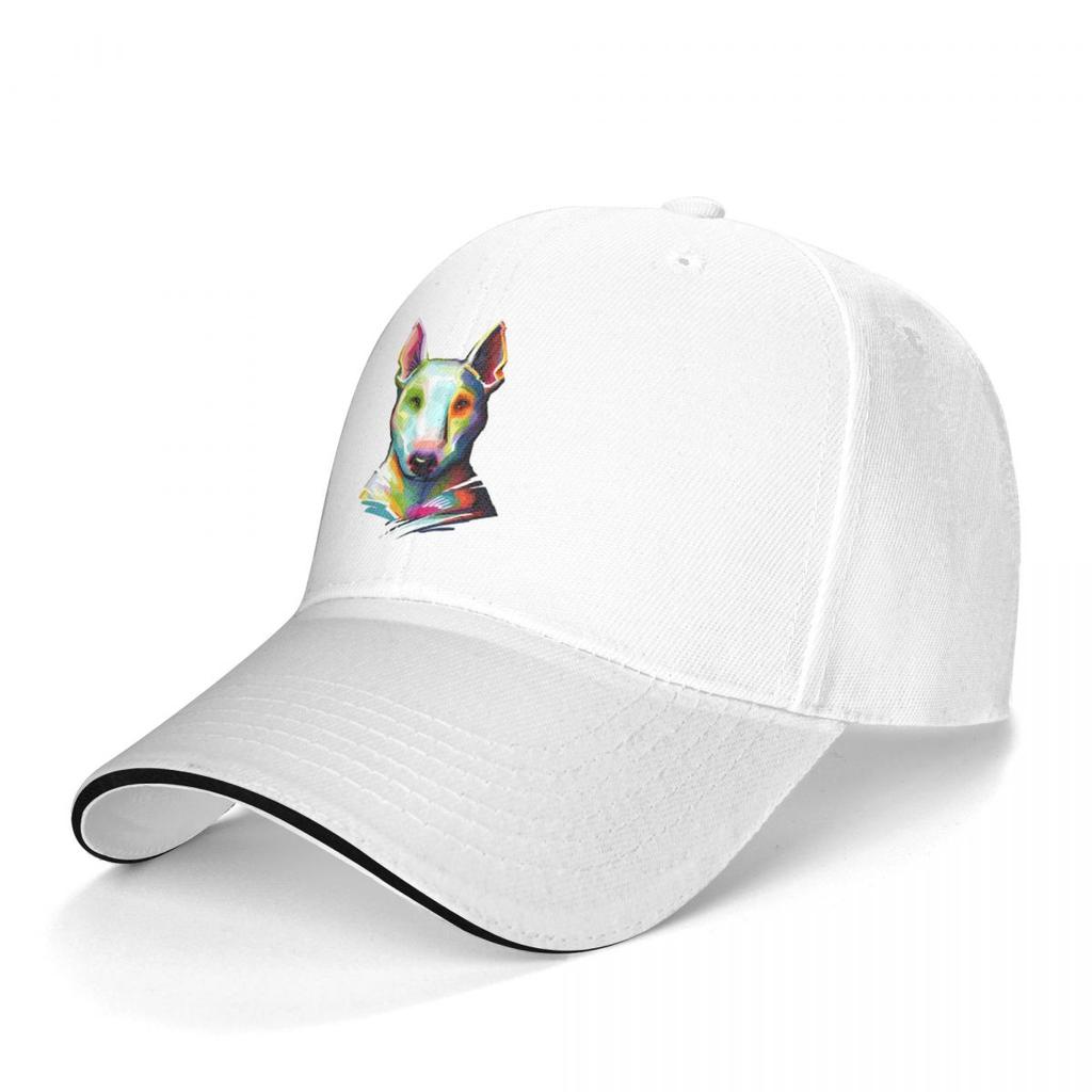 Bull Terrier Baseball Cap Bull Terrier Colorful Painting Wholesale Polyester Fitted Baseball Hat Drummer Outdoor Logo Cap