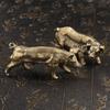 Tea Pet Desk Animal Ornament Solid Zodiac Pig Pair Antique Bronze Craft