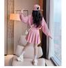 Korean Girls' Polo Collar Spring/Autumn 2024 Trendy Two-Piece Set - Fashionable Influencer Style