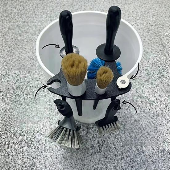 Storage Rack Plastic Bucket Organizer with Anti-Slip Design Easy Snap-On Installation Multipurpose Holder Soft Bristle Brush Organizer