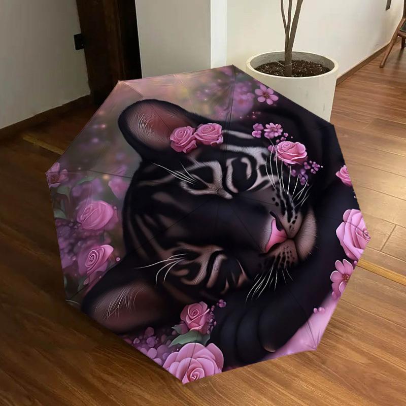 1pc Black Panther Roses Automatic Open/Close Umbrella, Halloween &  Gifts - Ideal for Daily, Formal, Party Use, Durable Canopy yy251011031