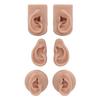 3 Pairs Silicone Ear Model Soft Flexible Simulation Human Ear Model for Piercing Practice Jewelry Display