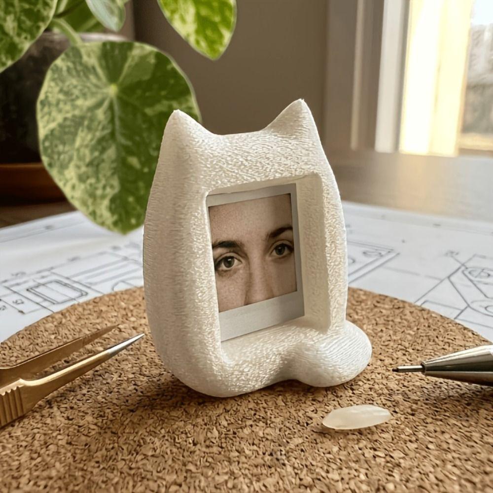 Heimdekoration Katze Fotorahmen 3D-gedruckt DIY Desktop-Ornament Album-Ornament Büro Schreibtisch