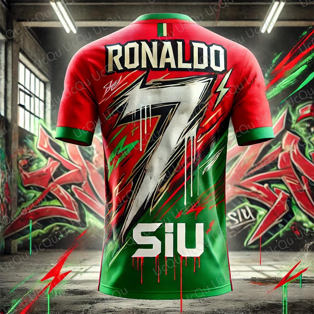 2025 New Summer Ronaldo 7 Chatgpt Design Football T-Shirt For Children Men And Women Same Breathable Quick Drying Sports Shirt