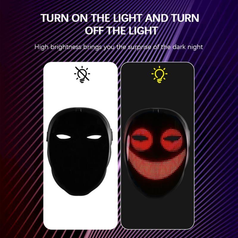 Bluetooth APP Steuerung Smart LED Gesichtsmasken Programmierbare Gesichtswechsel Leuchtmaske Party Display LED Licht Verkleidungsset