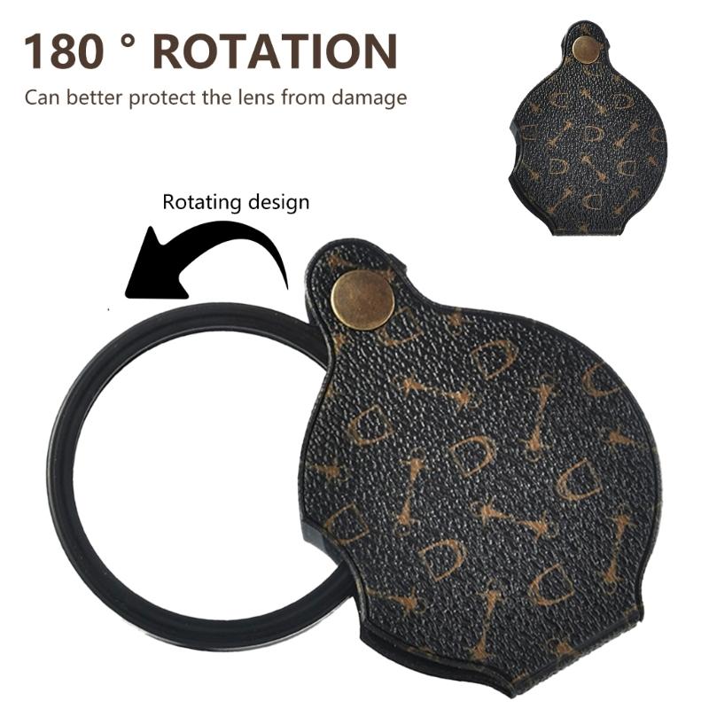 Multipurpose 15X Glass Magnifying Tool with Leather Pouches 15X Magnification Lens for Crafts Inspection & Education