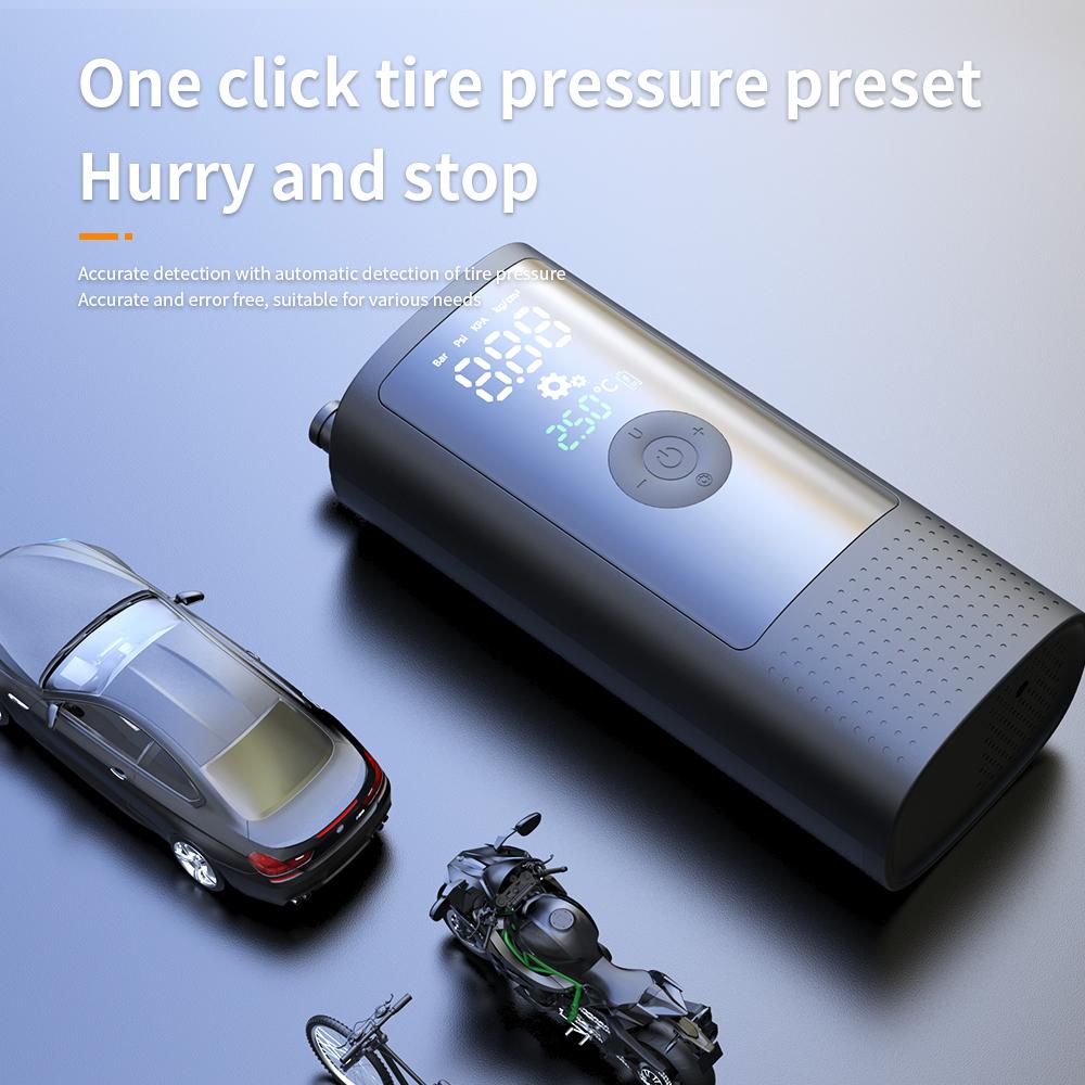 Portable Inflator Compressor Pump With LED Lamp Car Motorcycle Bicycle Tyre Wireless Electric Portable Air Compressor For Car