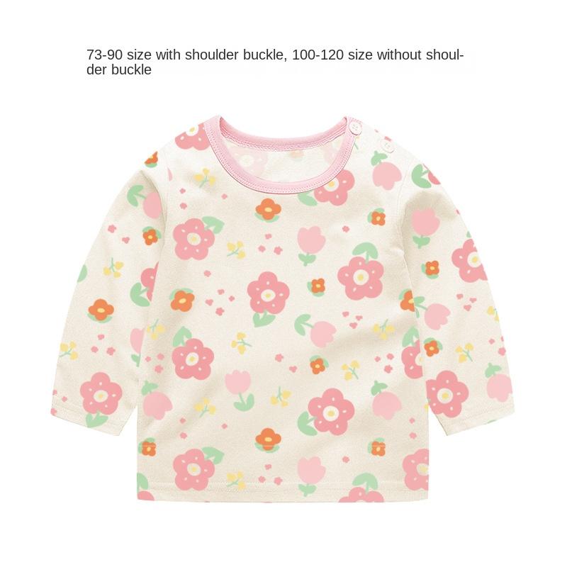 Baby Girl Autumn Long-sleeved T-shirt Baby Cotton Bottoming Shirt Girls Spring and Autumn Tops Small Children Fashionable Autumn Clothes