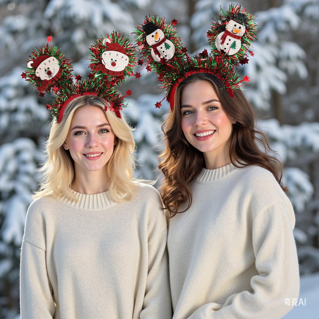 Christmas hair clip for women new year headband new year hoop on the head teenage girls accessories christmas hair band