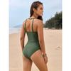 2025 New Sexy Mesh Patchwork One Piece Swimsuit For Women Swimwear Female Cut Out Bodysuit Monokini Bathing Suit Beachwear Swim