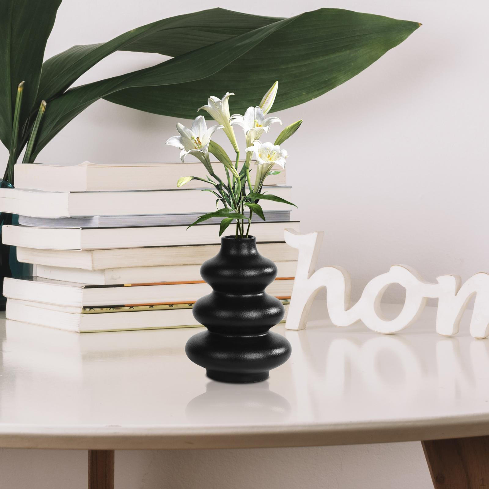 Ceramic Flower Vase Bud Artistic Ornament Modern Decorative Table for Shelf Desk L