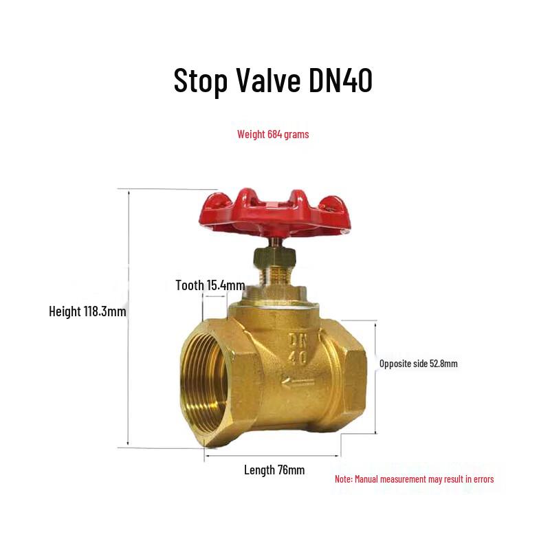 Brass Manual Lift Stop Valve with Internal Thread