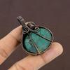 Tibetan Turquoise Handmade Copper Wire Wrap Jewelry Pendant 2.01" G0K75