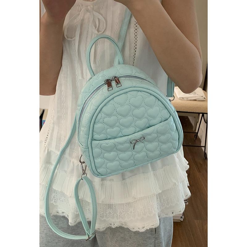 Korean Version of Fashionable Girlish Portable Small Bag 2025 New Love Embroidered Thread Backpack Casual Schoolbag