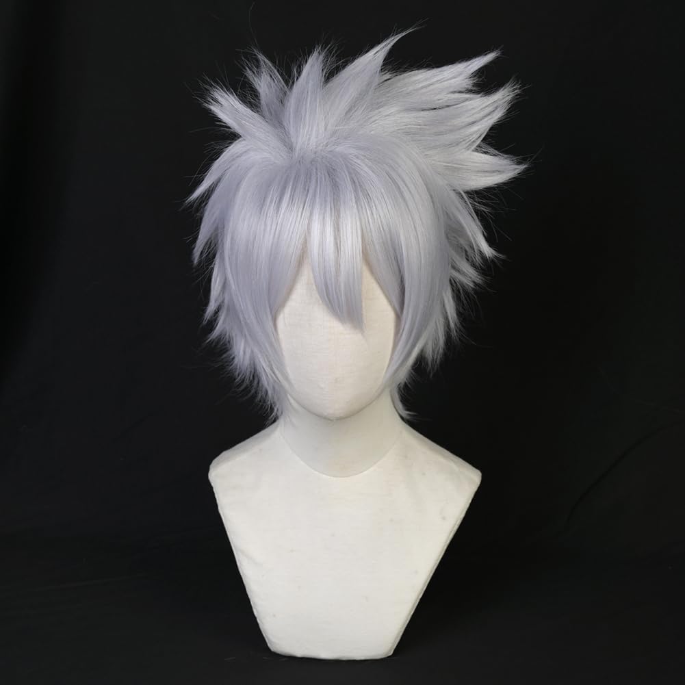 SUNXXCOS Naruto Cosplay Wig, Heat-Resistant, Costume Accessory (Hatake Kakashi)