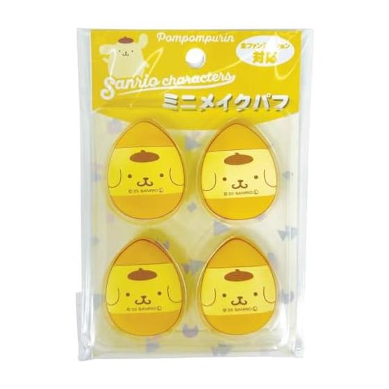 Sanrio Character Pompompurin Fluffy Makeup Puff, 4 Pieces, Mini Makeup Sponge, Sponge Puff, Makeup Sponge, Foundation, Fluffy, Smooth