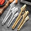 Stainless Steel Serving Tongs with Slotted Heads BBQ Buffet Food Clips Heat-Resistant Rust-Proof Hollow Chuck Design Kitchen Utensils