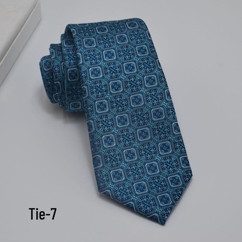 Men's 8cm Jacquard Polyester Tie - Business Formal and Casual High-Class Style