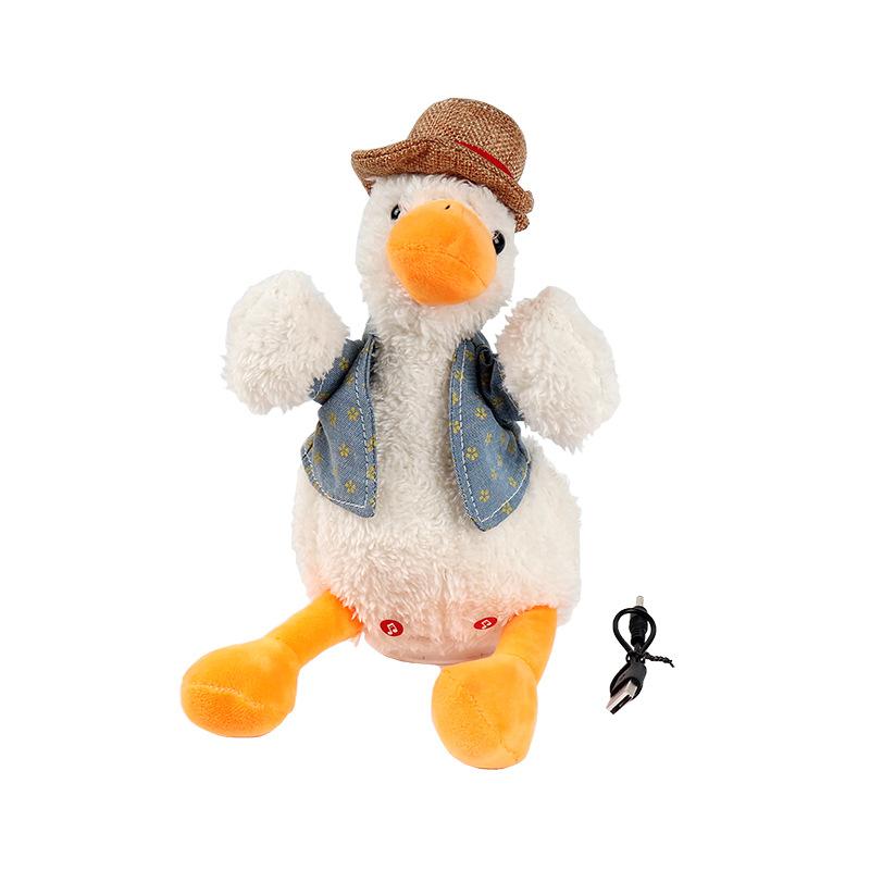 

Повторяющий диалог с домашним животным. Репетитор «Маленькая белая утка» может вести диалог, может петь, учиться говорить, давай, утиная кукла, кукла, игрушка для домашних животных белый