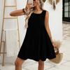 Short Sleeve Boho Dress For Women Casual Loose Fit Summer Sundress Floral Print Dress With Pockets