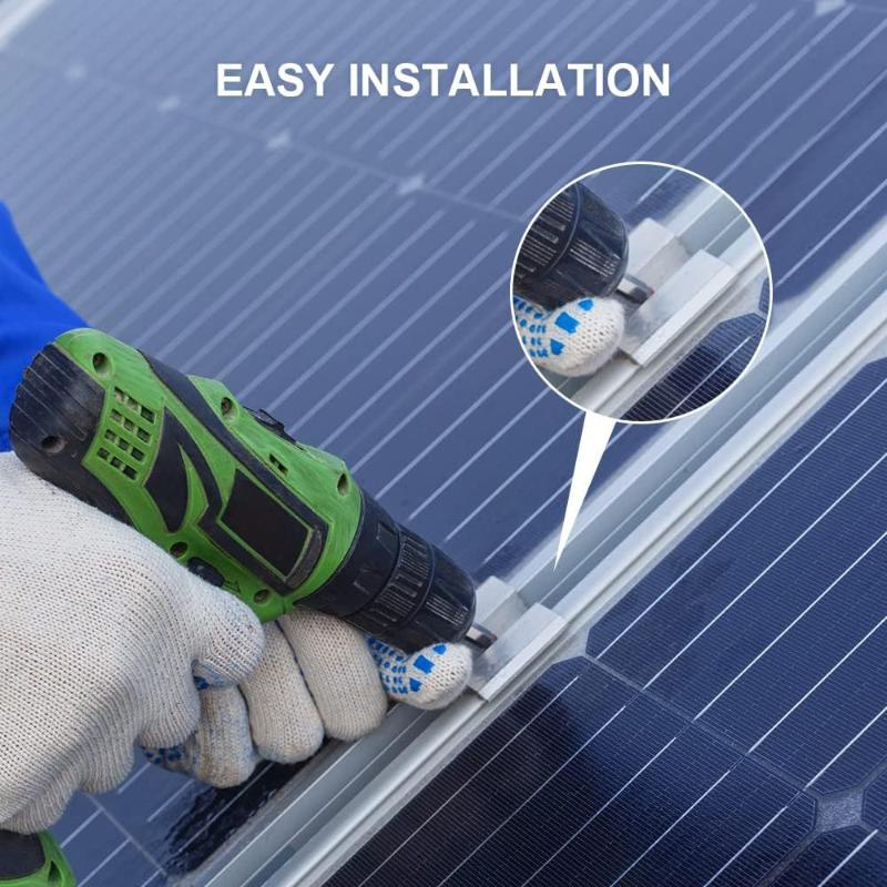 Solar Panel Mid Clamp Heavy Duty Aluminum Rust Resistant Strong Fixation for Portable Solar Panel Setup