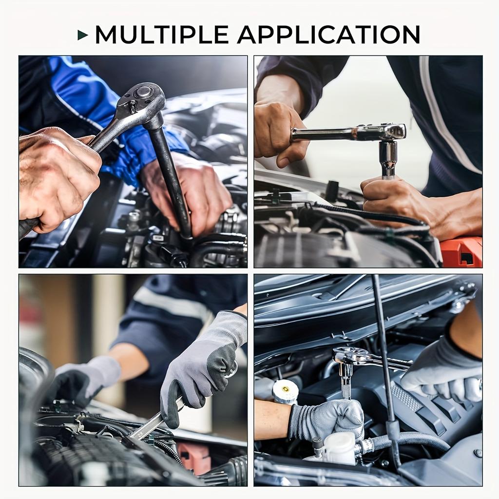 37pcs Mechanics Sockets Set Ratchets Wrench 1/2"Drive  Standard Sockets,Mechanic Tool Kits For Auto Repair Combination Wrenches