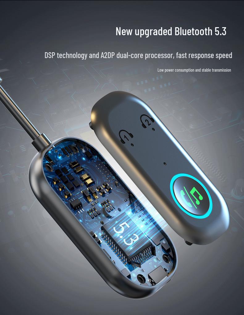 BR08 2-in-1 Bluetooth Receiver & Transmitter for Car, TV & Aircraft AUX - Connects Wirelessly To Two Devices