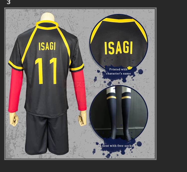 HOLOUN Bastard Munich Kiyoyoichi Isagi No. 11 Red Sportswear Cosplay Costume, Perfect for Events, Anime, Halloween, and Holidays, Size M