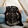 Personalized Custom Name Blanket - Viking Sign Print Design,Blanket for Sofa,Bed,Travel,Camping - Soft and Warm, Great Gift