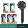 5 Mode Pressure Boost Shower Head Multifunction Adjustable High Pressure Large Water Yield Massage Nozzle Bathroom Accessory