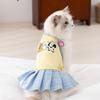 Spring and summer cat clothes happy puppy dress thin blue cat kitten puppy breathable dog pet clothes
