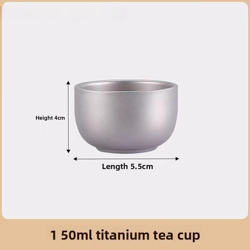 

Titanium Alloy Portable Travel TeaSet Camping Kit with Double Wall Teacup Heat Resistant Pot Outdoor Hiking BrewingEquipmentGift