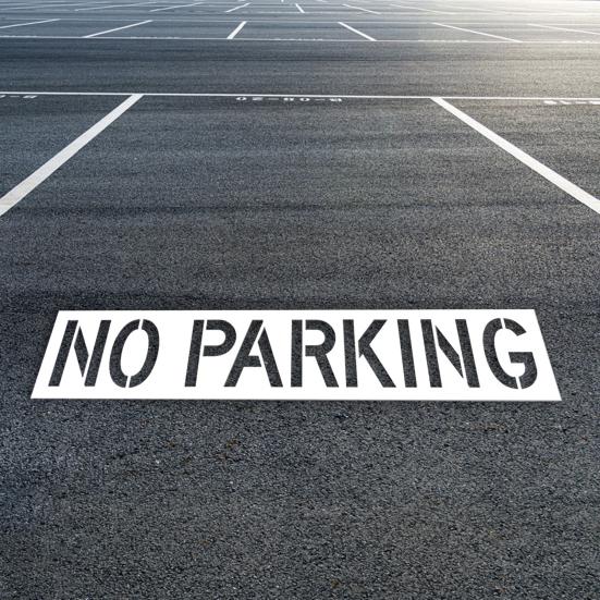 Silicone No Parking Stencil 12" Tall Letters Pavement Sign Stencil for Parking Lot Reusable Parking