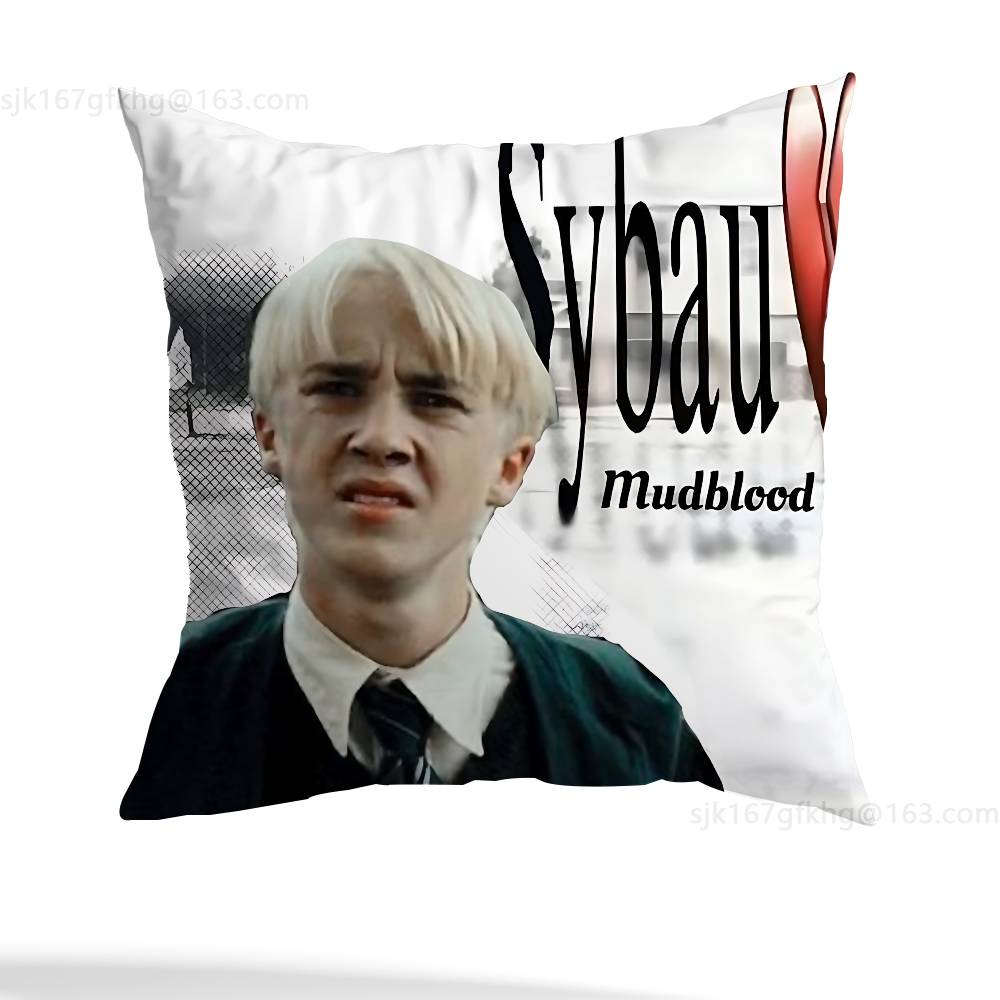 Actor D-Draco M-Malfoy Pillow Case Square Double-Sided Printing Short Plush Sofa Cushion Cover Bedroom Bedside Pillow