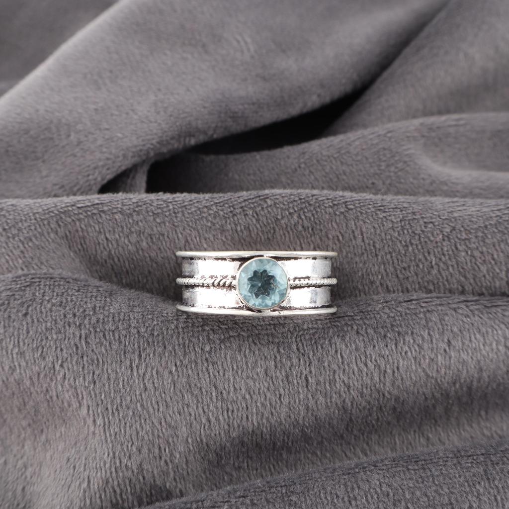 Sky Blue Topaz Gemstone Ring, Handmade Gorgeous Jewelry, 925 Sterling Silver Jewelry, Bohemian Ring For Wedding Gift