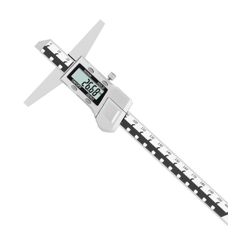 Ha Liang Digital Depth Gauge 0-200/300/500mm - Industrial Grade Metal Shell Caliper 200mm