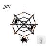 Halloween Holiday Decorations Pumpkin Hanging Decor, Non-Woven Ghost Ornament with Light String, Spooky Festive Decor Door Wall for Party Scene, Trick