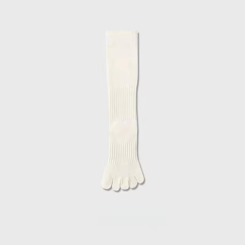 High Quality Women's Solid Color Knee High Anti-Slip Socks  Athletic for Yoga, Pilates & Fitness, Breathable Five Toes