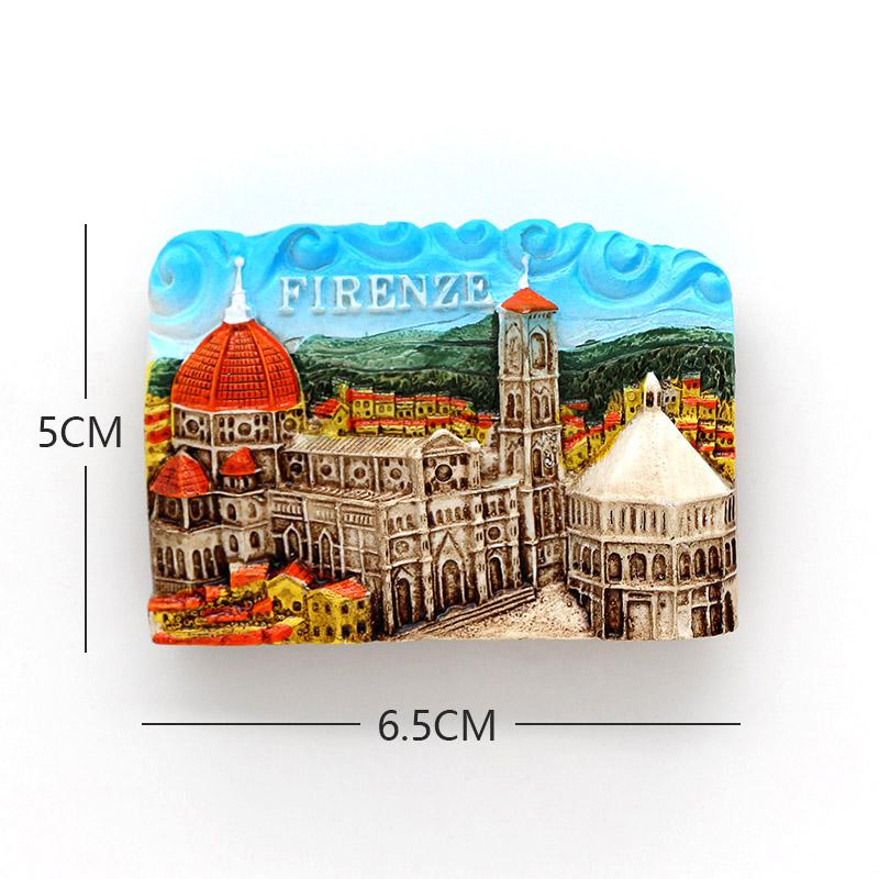 Magnetic Refrigerator Paste Resin Building Souvenir Tourists Prague Square Bhutan Santiago Chile Fridge Magnets Room Decoration
